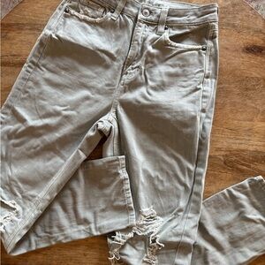 American Eagle Mom Straight Jean Pale Green Color Size 0